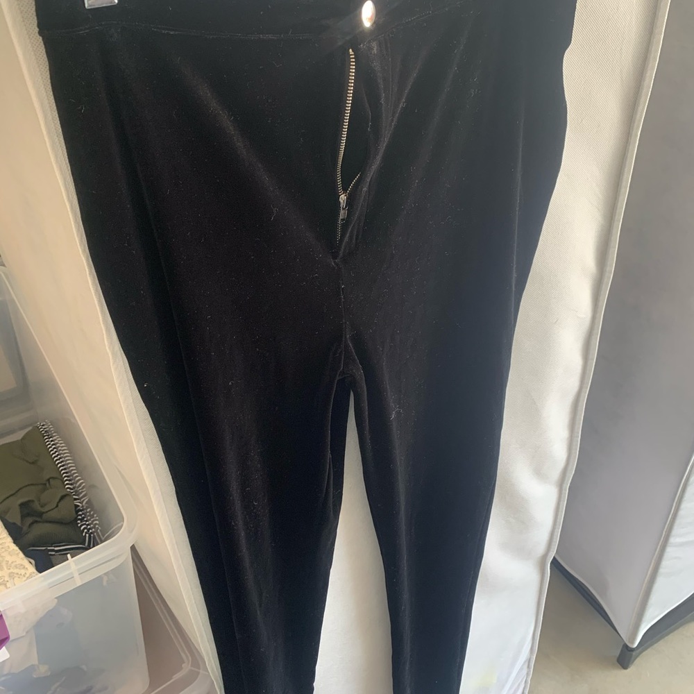 Ankle length velvet pants